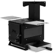 Elektrinė krosnelė Promotions Nešiojama medžio deginimo krosnelė, 54x36x44 cm, juoda