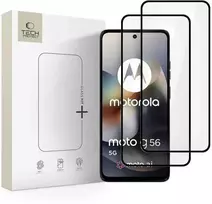 „Tech-Protect Glass Fit+“ 2 grūdintų stiklų pakuotė, skirta „Motorola Moto G56 5G“ - juodas