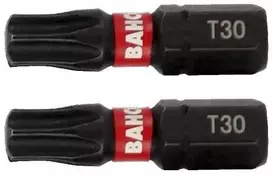 rinkinys 2 vnt 1/4" smūginiai antgaliai, skirti TORX varžtams T30/25mm, Bahco [66IM/T30C-2P].