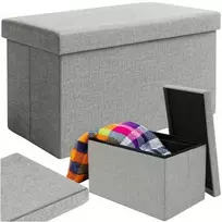 Pilkas audinio pufas 60x30x30 cm Ruhhy 25996