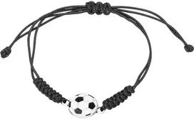 Troli Tekstilinė juoda apyrankė Futbolo kamuolys