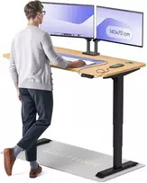 Elektrinis reguliuojamo aukščio stalas Desktronic HomePro Juodas/Ąžuolas, 140x70cm, Dvigubas motoras, USB ir USB-C įkrovimo lizdai