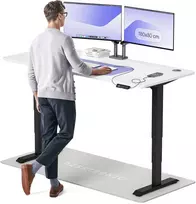 Elektrinis reguliuojamo aukščio stalas Desktronic HomePro Juodas/Baltas, 180x80cm, Dvigubas motoras, USB ir USB-C įkrovimo lizdai