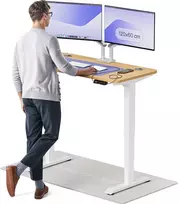 Elektrinis reguliuojamo aukščio stalas Desktronic HomePro Baltas/Ąžuolas, 120x60cm, Dvigubas motoras, USB ir USB-C įkrovimo lizdai