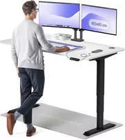 Elektrinis reguliuojamo aukščio stalas Desktronic HomePro Juodas/Baltas, 160x80cm, Dvigubas motoras, USB ir USB-C įkrovimo lizdai
