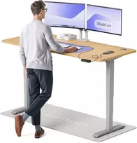 Elektrinis reguliuojamo aukščio stalas Desktronic HomePro Pilkas/Ąžuolas, 180x80cm, Dvigubas motoras, USB ir USB-C įkrovimo lizdai