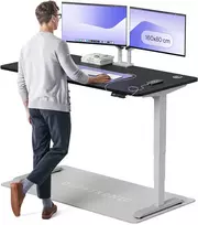 Elektrinis reguliuojamo aukščio stalas Desktronic HomePro Pilkas/Juodas, 160x80cm, Dvigubas motoras, USB ir USB-C įkrovimo lizdai