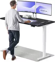 Elektrinis reguliuojamo aukščio stalas Desktronic HomePro Baltas/Juodas, 160x80cm, Dvigubas motoras, USB ir USB-C įkrovimo lizdai