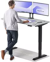 Elektrinis reguliuojamo aukščio stalas Desktronic HomePro Juodas/Pilkas, 140x70cm, Dvigubas motoras, USB ir USB-C įkrovimo lizdai