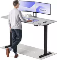 Elektrinis reguliuojamo aukščio stalas Desktronic HomePro Juodas/Pilkas, 180x80cm, Dvigubas motoras, USB ir USB-C įkrovimo lizdai