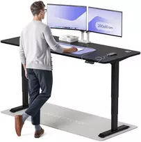 Elektrinis reguliuojamo aukščio stalas Desktronic HomePro Juodas/Juodas, 200x80cm, Dvigubas motoras, USB ir USB-C įkrovimo lizdai
