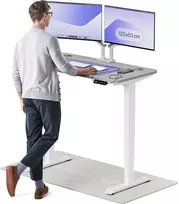 Elektrinis reguliuojamo aukščio stalas Desktronic HomePro Baltas/Pilkas, 120x60cm, Dvigubas motoras, USB ir USB-C įkrovimo lizdai
