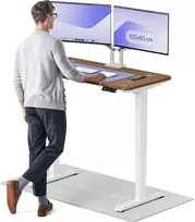 Elektrinis reguliuojamo aukščio stalas Desktronic HomePro Baltas/Riešutmedis, 120x60cm, Dvigubas motoras, USB ir USB-C įkrovimo lizdai