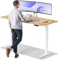 Elektrinis reguliuojamo aukščio stalas Desktronic HomePro Baltas/Ąžuolas, 180x80cm, Dvigubas motoras, USB ir USB-C įkrovimo lizdai
