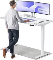 Elektrinis reguliuojamo aukščio stalas Desktronic HomePro Baltas/Baltas, 160x80cm, Dvigubas motoras, USB ir USB-C įkrovimo lizdai