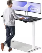 Elektrinis reguliuojamo aukščio stalas Desktronic HomePro Baltas/Juodas, 140x70cm, Dvigubas motoras, USB ir USB-C įkrovimo lizdai