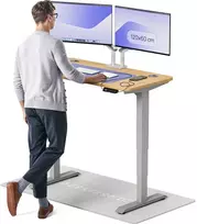 Elektrinis reguliuojamo aukščio stalas Desktronic HomePro Pilkas/Ąžuolas, 120x60cm, Dvigubas motoras, USB ir USB-C įkrovimo lizdai