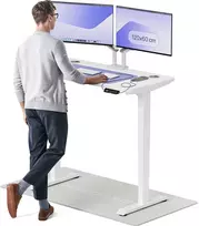 Elektrinis reguliuojamo aukščio stalas Desktronic HomePro Baltas/Baltas, 120x60cm, Dvigubas motoras, USB ir USB-C įkrovimo lizdai