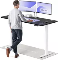 Elektrinis reguliuojamo aukščio stalas Desktronic HomePro Baltas/Juodas, 180x80cm, Dvigubas motoras, USB ir USB-C įkrovimo lizdai