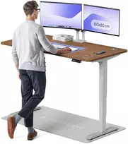Elektrinis reguliuojamo aukščio stalas Desktronic HomePro Pilkas/Riešutmedis, 160x80cm, Dvigubas motoras, USB ir USB-C įkrovimo lizdai