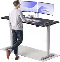 Elektrinis reguliuojamo aukščio stalas Desktronic HomePro Pilkas/Juodas, 180x80cm, Dvigubas motoras, USB ir USB-C įkrovimo lizdai