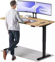 Elektrinis reguliuojamo aukščio stalas Desktronic HomePro Juodas/Ąžuolas, 160x80cm, Dvigubas motoras, USB ir USB-C įkrovimo lizdai