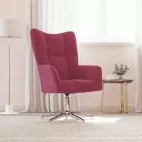 Fotelis Poilsio kėdė, raudonojo vyno spalvos, aksomas
