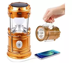 Lempa ir žibintuvėlis Powerbank 3in1 turistinis kempingas su saulės energija, 230V Happy people