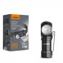 Įkraunamas kampinis LED žibintuvėlis Luminus SST20 10W, 600Lm 5700K, Li-ion 16340 800mAh (keičiamas į CR123A), VIDEX VLF-A055H – Šoninė šviesa, magnetinis pagrindas