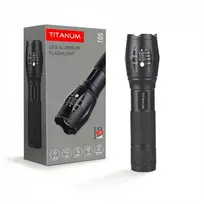 Įkraunamas kišeninis LED žibintuvėlis 300Lm 6500K, Li-ion 18650 1200mAh (arba 3xAAA), TITANUM TLF-T05 – Hibridinis maitinimas ličio akumuliatoriumi arba AAA baterijomis