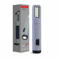 Įkraunamas kišeninis LED žibintuvėlis su saulės baterija 50+50Lm 5500K, Li-ion 18650 800mAh, TITANUM TLF-T10SO – Įmontuota saulės baterija įkrovimui be elektros tinklo