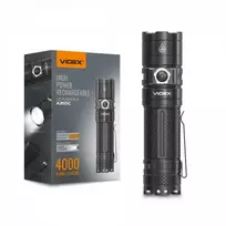 LED žibintuvas, įkraunamas 20W 4000Lm 5000K 5000mAh VIDEX VLF-A355C | juodas – su šviesos srauto stabilizavimu ir 5000mAh baterija