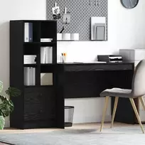Stalas su stalčių 2 pcs Juodas ąžuolas