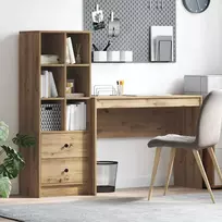 Stalas su stalčių su lentyna 2 pcs Amatininkų ąžuolas