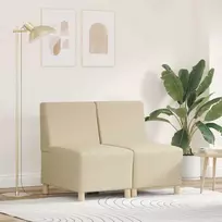 Modulinis sofa vienetas be rankų 2 vnt. Kreminė audinys