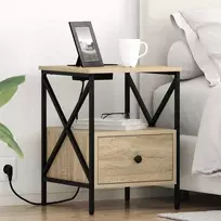 Šalia lovos spintelė 2 pcs Sonoma ąžuolas 41,5 x 40,5 x 55 cm