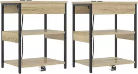 Šalia lovos spintelė 2 pcs Sonoma ąžuolas 41 x 31 x 51 cm