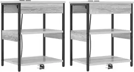 Šalia lovos spintelė 2 pcs Pilkas Sonoma 41 x 31 x 51 cm