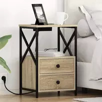 Šalia lovos spintelė 2 pcs Sonoma ąžuolas 40 x 31 x 60 cm