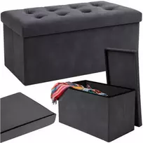 Pilkas aksominis pufas 76x38x38cm Ruhhy 26130