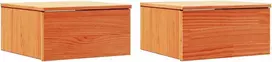 Naktinis staliukas 2 pcs Vaško ruda 37 x 35 x 18,5 cm