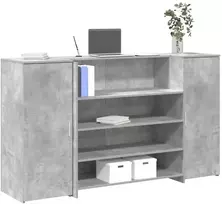 Registratūra, betono pilkas, 180x50x103,5 cm, apdirbta mediena