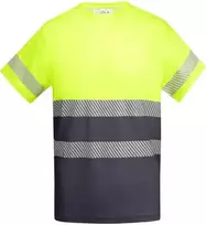 Roly Techniniai gerai matomi marškinėliai trumpomis rankovėmis TAURI Švino/fluoro geltona
