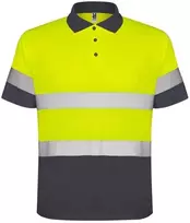 Roly Techniniai gerai matomi trumpomis rankovėmis polo marškinėliai POLARIS Švino/fluoro geltona