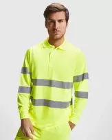 Roly Techniniai, gerai matomi ilgomis rankovėmis polo marškinėliai POLARIS L/S Fluoro geltona