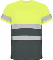 Roly Techniniai gerai matomi trumpomis rankovėmis marškinėliai DELTA Švino/fluoro geltona