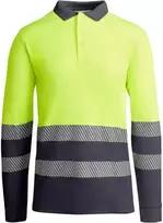 Roly Techniniai, gerai matomi ilgomis rankovėmis polo marškinėliai ATRIO LS Švino/fluoro geltona