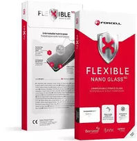 Hybrid glass to iPhone 16 PRO / 17 / 18 Forcell Flexible 5D juodas