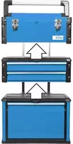 Mobilioji sulankstoma įrankių dėžė, trijų dalių modulinė konstrukcija, įrankių laikymo konteineris, riedanti įrankių dėžė, nešiojama dirbtuvė, tvirta įrankių dėžė