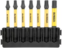 7 vnt. smūginių antgalių 1/4' TORX/57 mm, EXTREME DeWALT [DT70825-QZ]